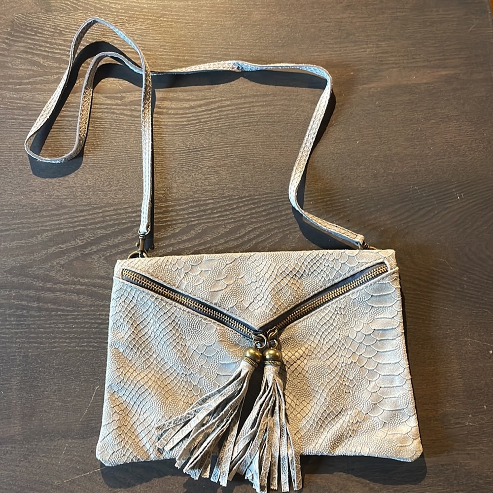 Gray Envelope Crossbody